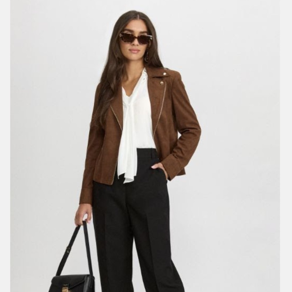 OLSEN Europe Cropped Moto Jacket